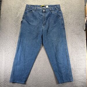 Vintage Levi's Silver Tab Jeans Mens 40x30 Blue Denim Straight Carpenter Baggy